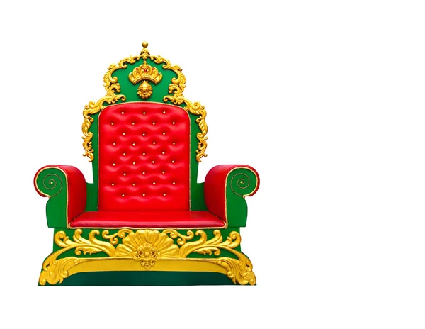 Luxe rode lederen fauteuil geïsoleerd op witte achtergrond — Stockfoto