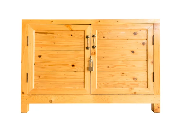 Dielenholzbox mit Deckel und Schlüssel — Stockfoto