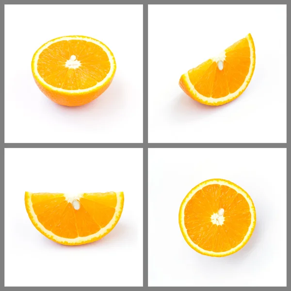 Σύνολο πορτοκαλί απομονωθεί σε λευκό — Φωτογραφία Αρχείου