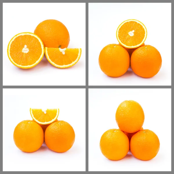 Set von Orange isoliert auf Weiß — Stockfoto