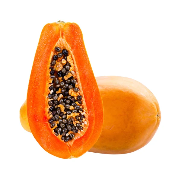 Beyaz izole papaya — Stok fotoğraf
