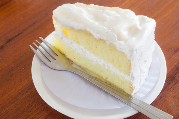 A piece of young coconut cake — Stock Photo, Image