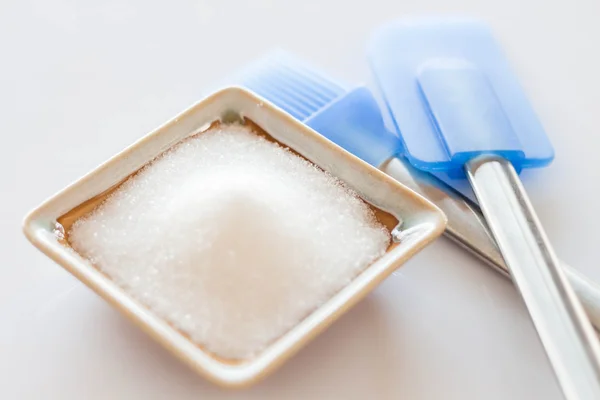 Белый сахар приготовить для пекарни ингредиент — стоковое фото