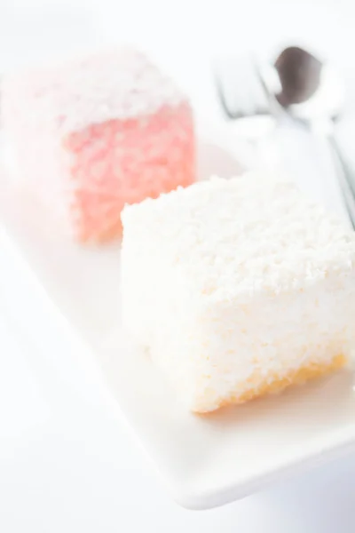 Close up lamington sponge cakes — Stock Photo, Image