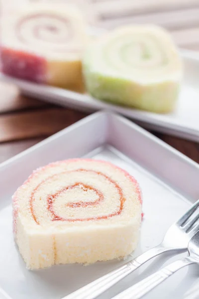 Colorful jam rolls served in restaurant — Stock Photo, Image