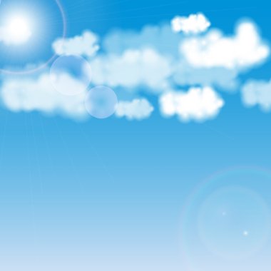 Beyaz bulutlu mavi gökyüzü