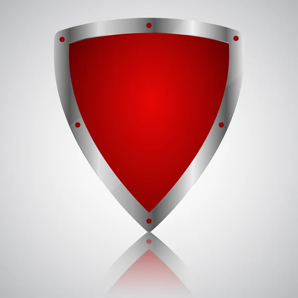 勝利の赤い盾の記号アイコン — ストックベクタ