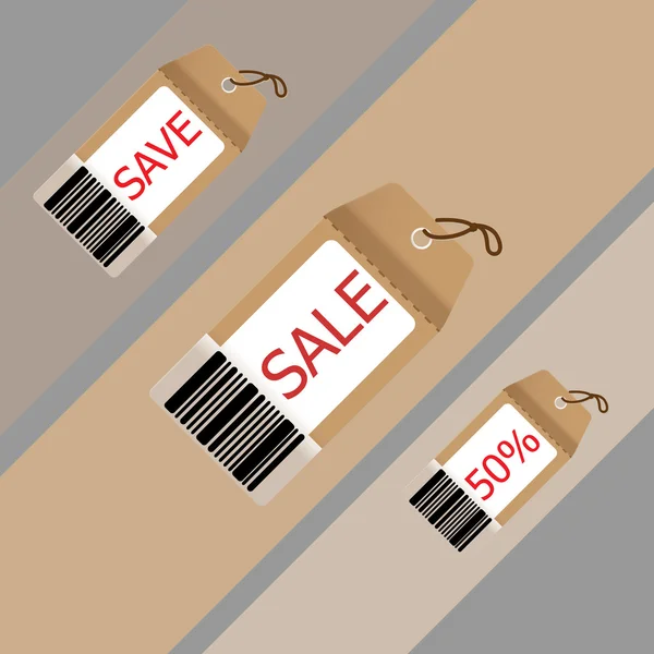 Price tag on recycle brown paper — Stock Vector