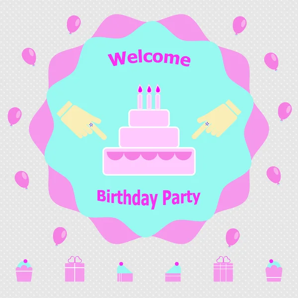 A meghívó üzenet születésnapi party — Stock Vector