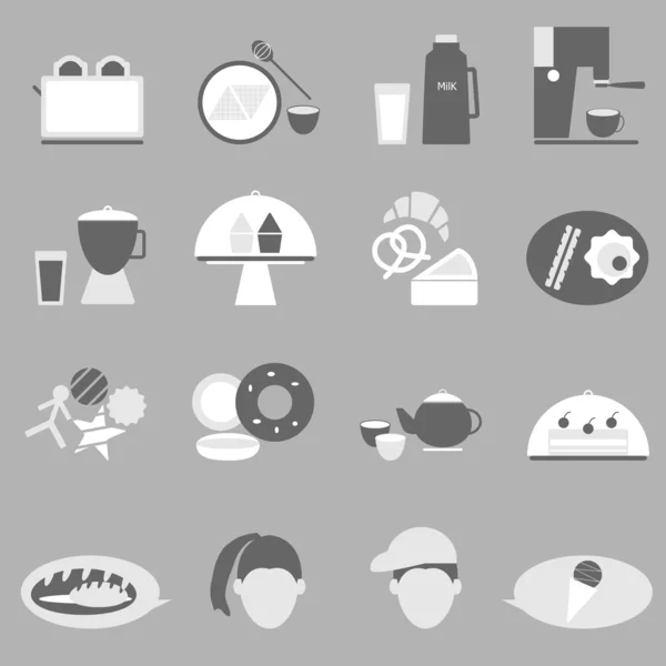 Panadería y bebidas icono sobre fondo gris — Archivo Imágenes Vectoriales