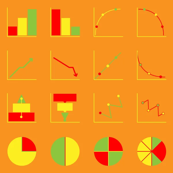 Aplikovaná graf barvu ikony nastavit — Stockový vektor
