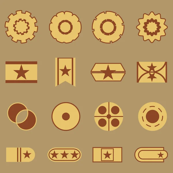 Crear iconos de color de banner vintage — Vector de stock