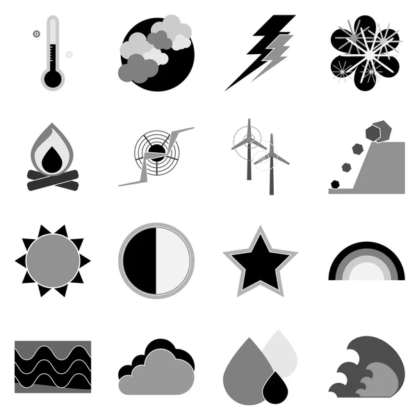 Climate icons on white background — Stock Vector