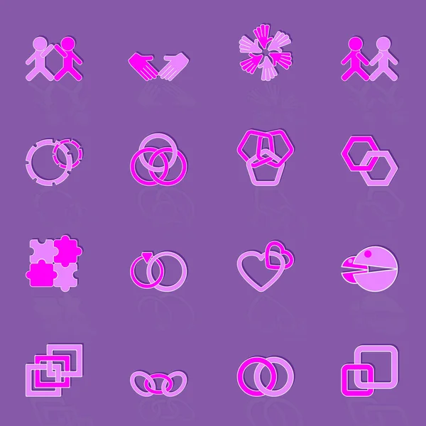 Link and relationship color icons — Stock Vector