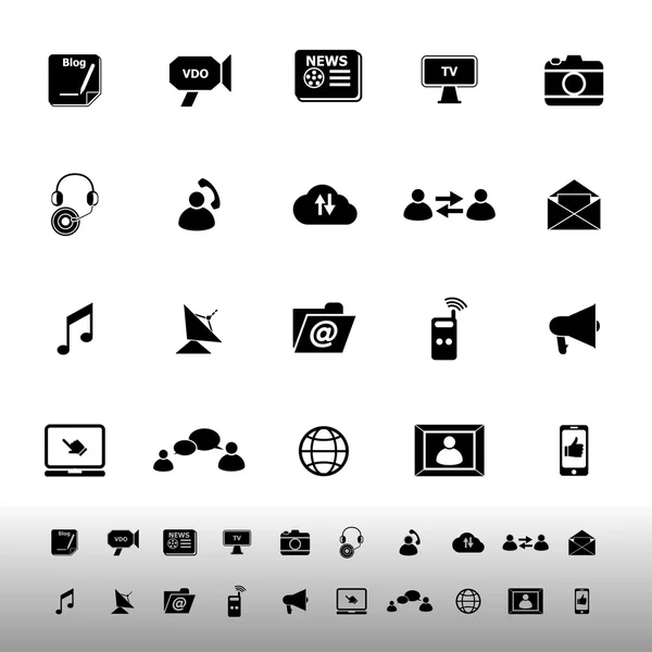Icone multimediali su sfondo bianco — Vettoriale Stock