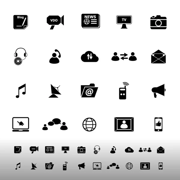 Iconos de medios sobre fondo blanco — Archivo Imágenes Vectoriales