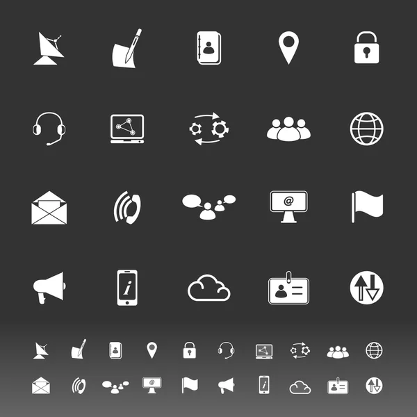 Iconos de comunicación sobre fondo gris Vector De Stock