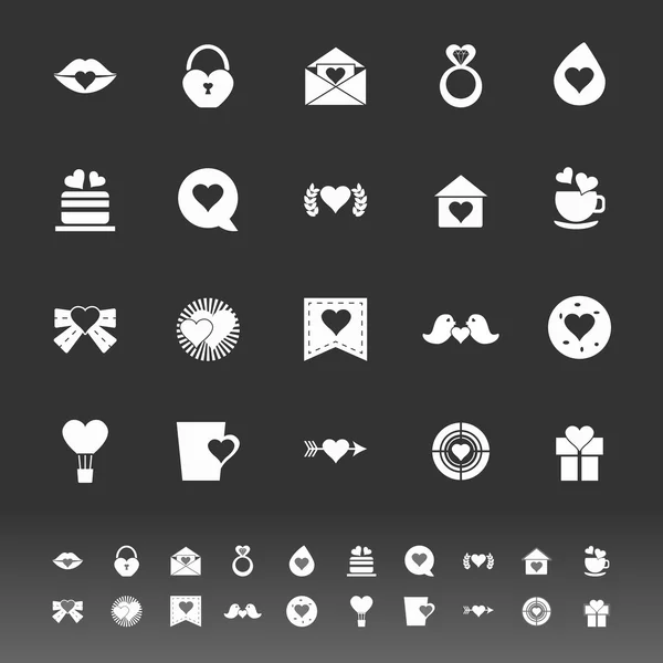 Heart element icons on gray background — Stock Vector