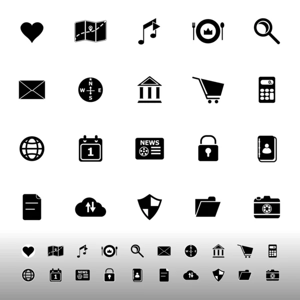 Allgemeine Anwendungssymbole auf weißem Hintergrund — Stockvektor