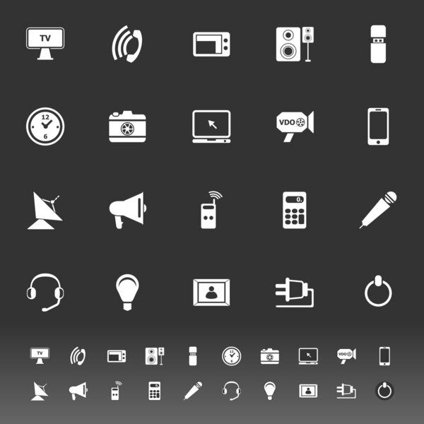 Электронная иконка на сером фоне
