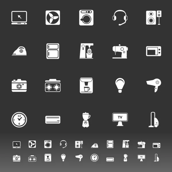 Iconos de la máquina eléctrica sobre fondo gris — Archivo Imágenes Vectoriales