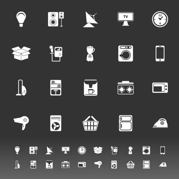 Hem relaterade ikoner på grå bakgrund — Stock vektor