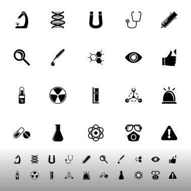 Beyaz arka plan bilim simgeleri