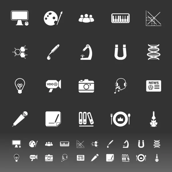 Ícones de aprendizagem geral em fundo cinza — Vetor de Stock