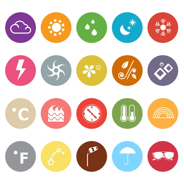 Weather flat icons on white background — Stock Vector
