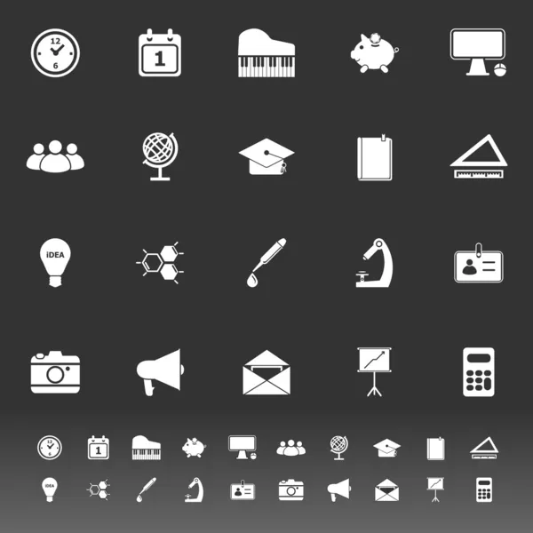 Ícones da escola em fundo cinza Gráficos De Vetores