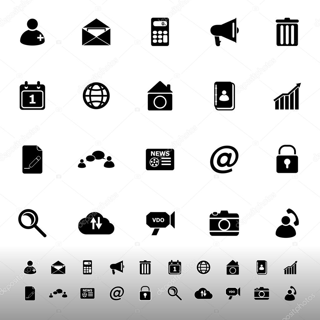 Mobile phone icons on white background