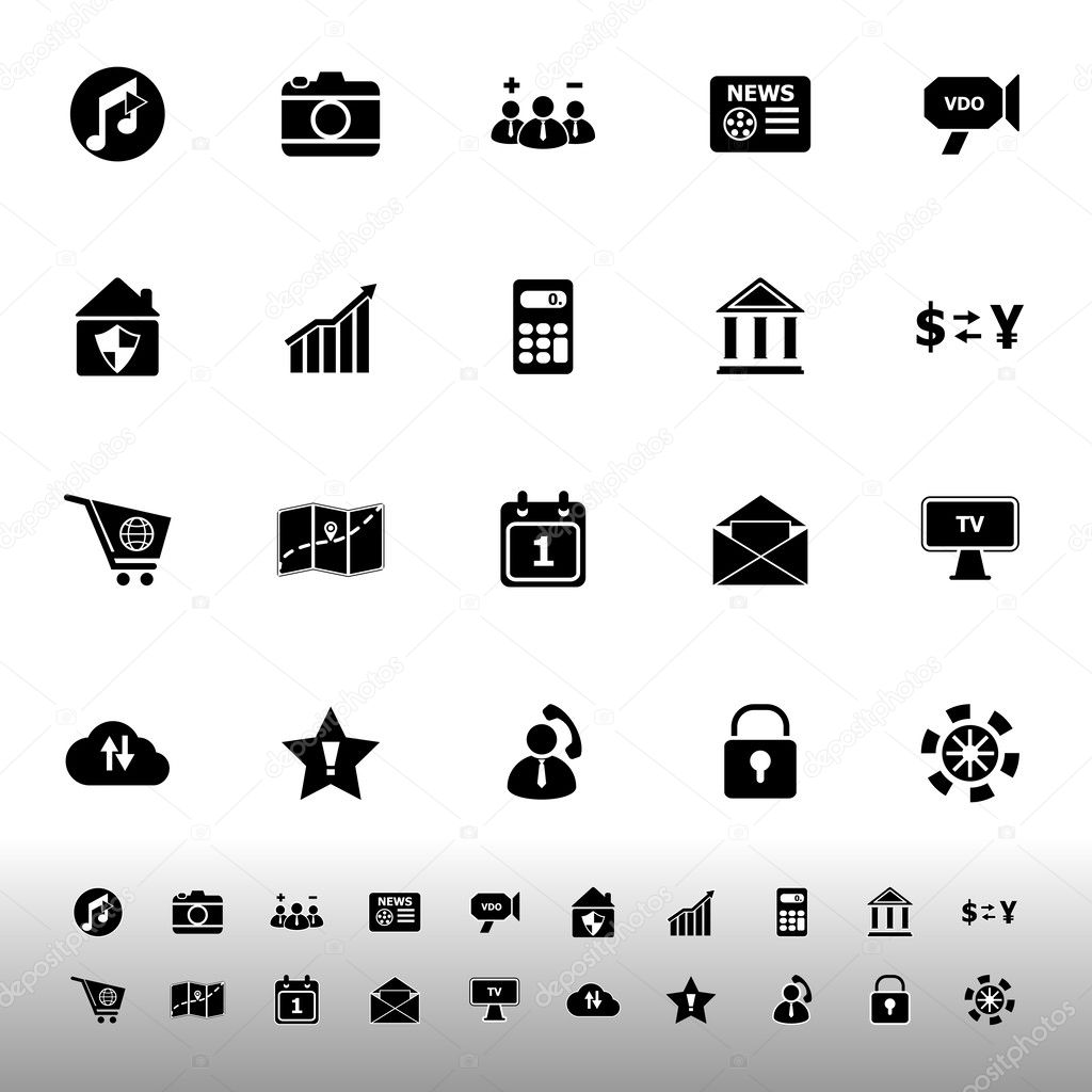 Smart phone icons on white background