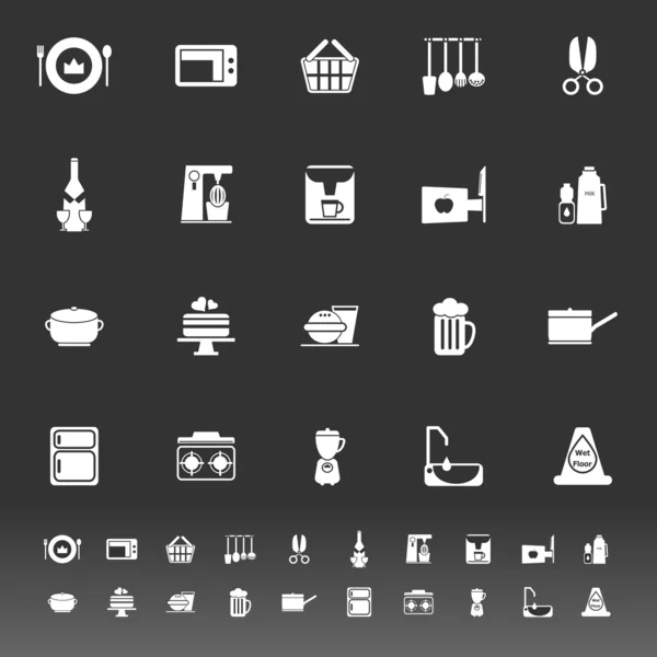 Iconos de cocina caseros sobre fondo gris — Vector de stock