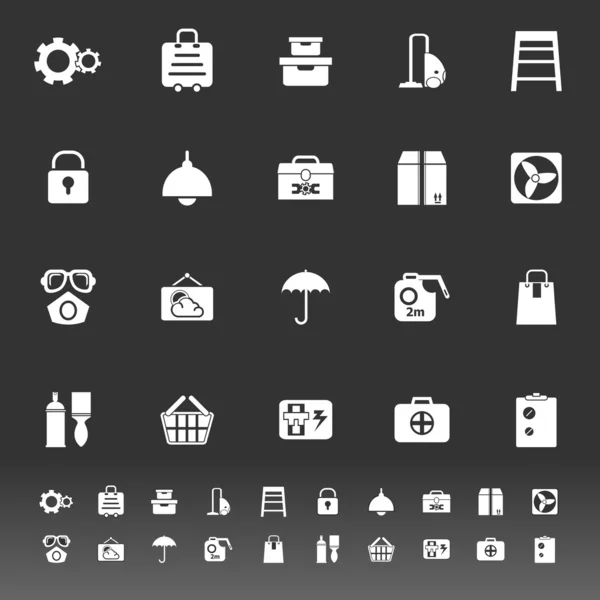 Inicio iconos de almacenamiento sobre fondo gris — Archivo Imágenes Vectoriales