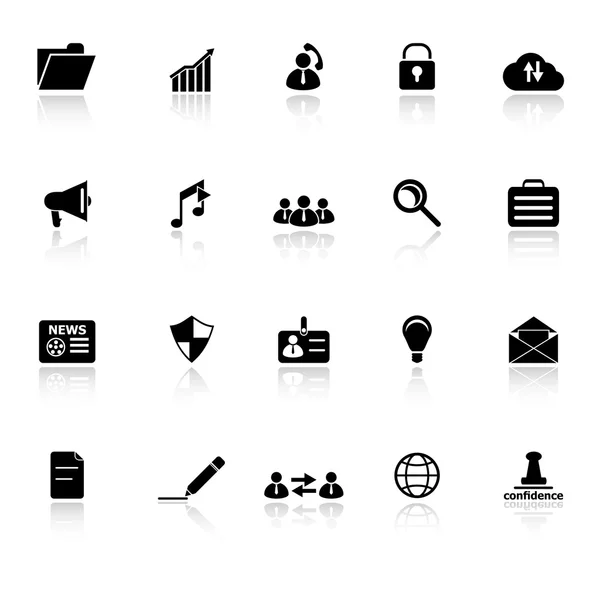 Obecný dokument ikony se odrážejí na bílém pozadí — Stockový vektor