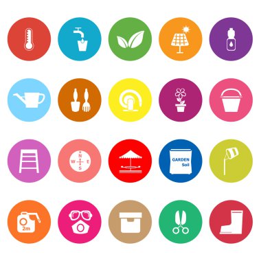 Home garden flat icons on white background