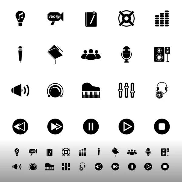 Icônes de musique sur fond blanc — Image vectorielle