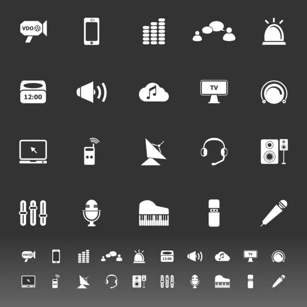 Sound icons on gray background — Stock Vector