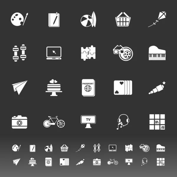 Hobby-Symbole auf grauem Hintergrund — Stockvektor