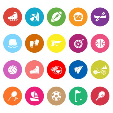 beyaz zemin üzerinde aşırı spor düz simgeler