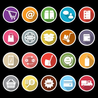 uzun gölge ile eCommerce simgeleri