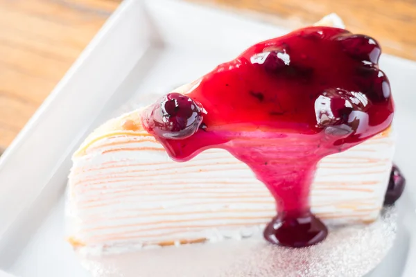 Krásné domácí borůvkový koláč palačinka — Stock fotografie