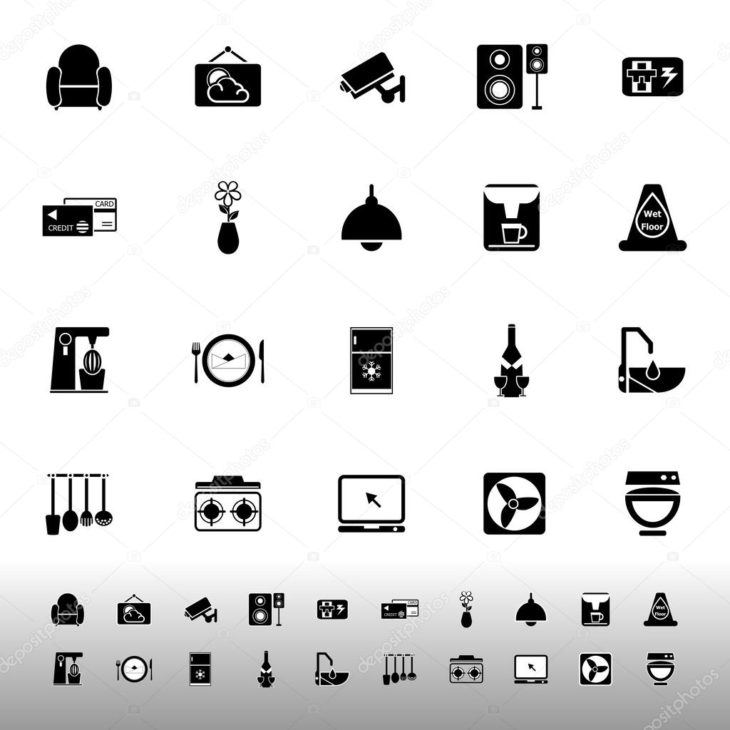 Cafe and restaurant icons on white background