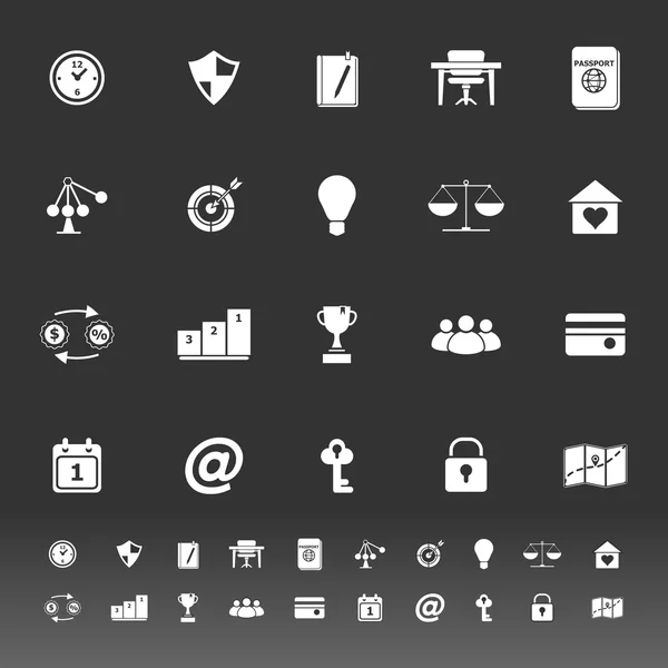 Pensant icônes connexes sur fond gris — Image vectorielle