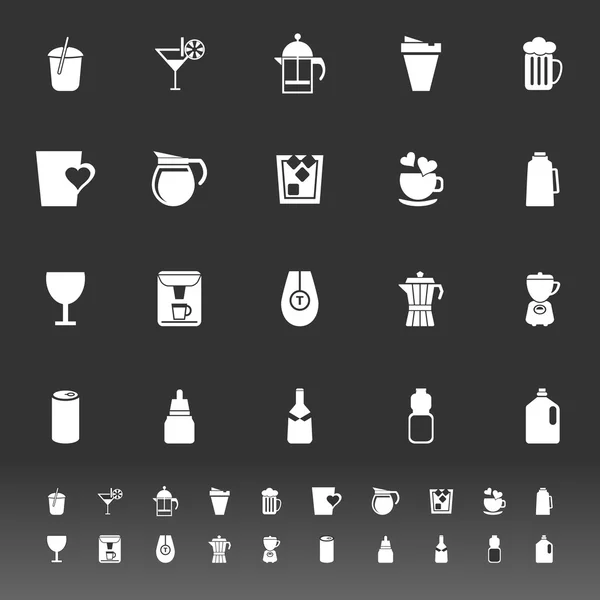 Variety drink icons on gray background — Stock Vector