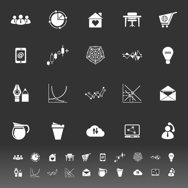 Iconos de organización virtual sobre fondo gris — Vector de stock