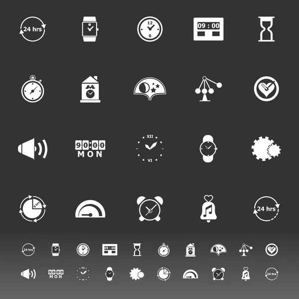 Iconos relacionados con el tiempo sobre fondo gris — Vector de stock