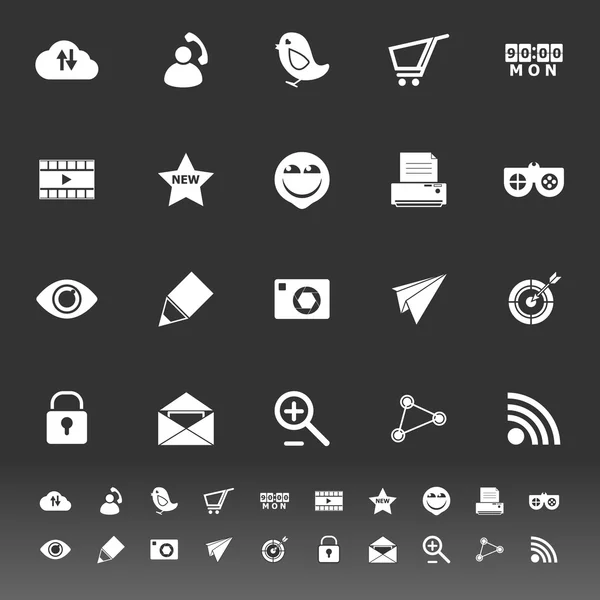 Internet useful icons on gray background — Stock Vector