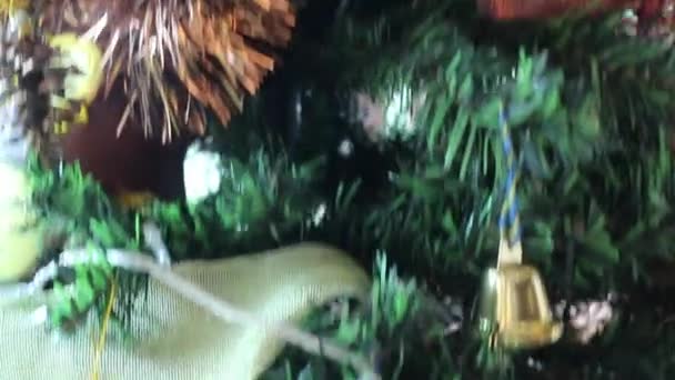 Merry Christmas Sign Copy Space Interior Stock Footage — стоковое видео