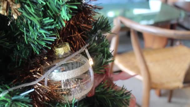 Merry Christmas Sign Copy Space Interior Stock Footage — стоковое видео